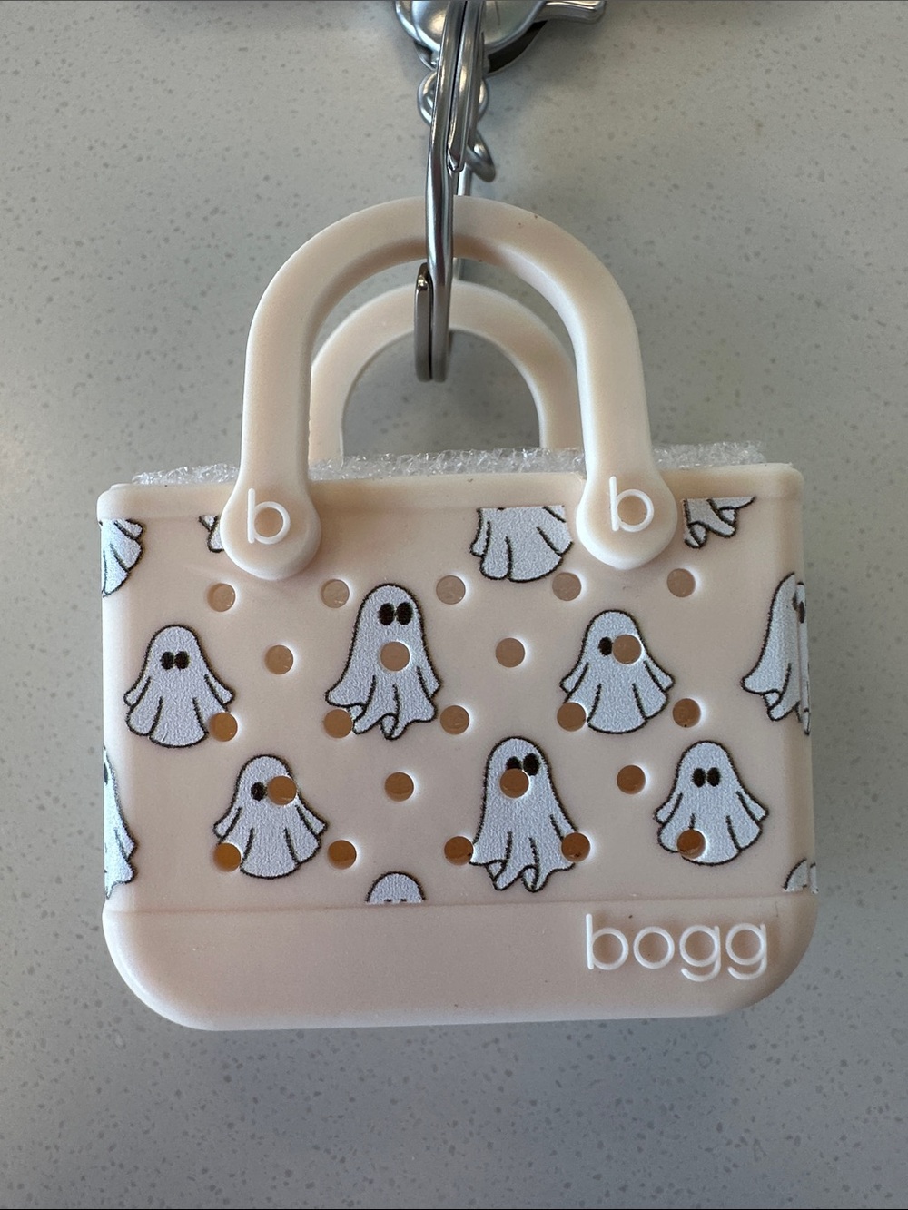 BOGG Tiny Tote keychain & clip-on bag charm Boo Ghost NEW Halloween